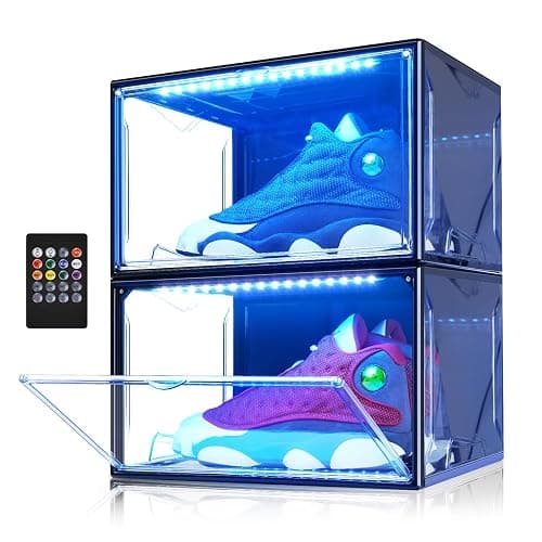Oltraman LED Smart Shoe Boxes Display Case, Stackable Storage Organizers - Image 1