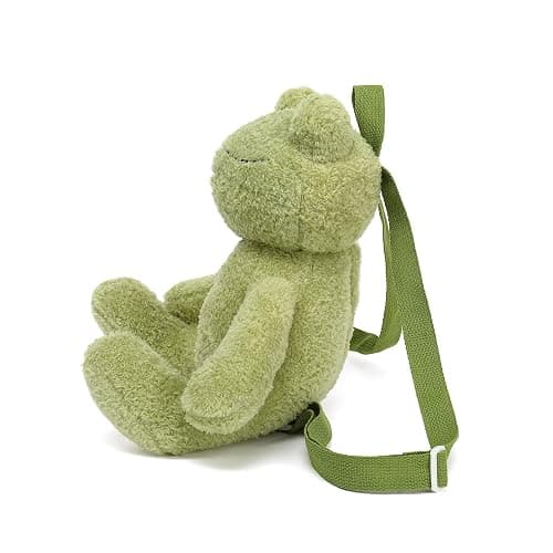 Bycobecy Cute Frog Stuffed Animals Backpack for Women, Kawaii Frog Plush Backpack Fluffy Bag Novelty Purse with adjustable Strap (Green) thumbnail 6