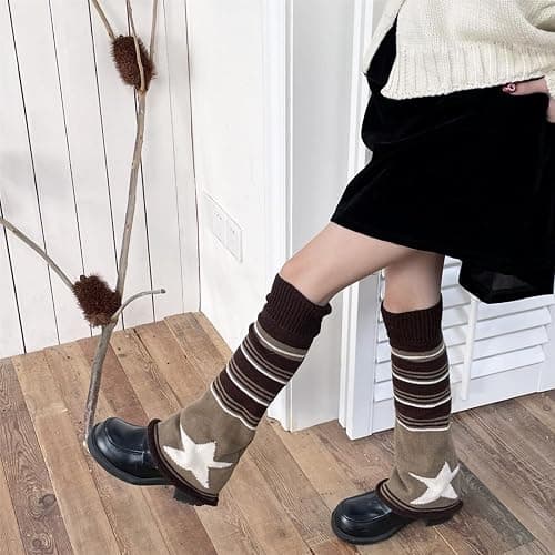 srdmuph Grunge Socks Fairy Grunge Socks Fairy Grunge Cloth Leg Warmers Reversible Y2K High Knee Long Knit Boot Socks Women thumbnail 5