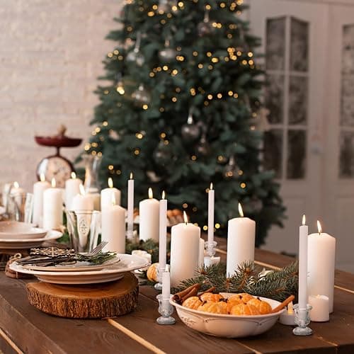 Glass Taper Candle Holders Set of 6 Clear Crystal Candle Holders for Candlesticks, Elegant Candlestick Holders for Table Centerpiece Wedding Party Christmas Thanksgiving Festival thumbnail 5