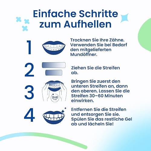 DRDENT Professional Zahnaufhellungsstreifen 21 Anwendungen - Zahnschmelz-sicher - Ohne Schmerzempfindlichkeit - Professionelle Zahnbleaching Strips - 42 Streifen + Mundöffner Inklusive thumbnail 6