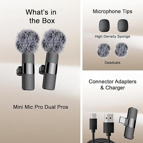 Mini Mic Pro (Latest Model) – #1 Microphone for iPhone & Android, Wireless Mini Microphone, ClearVoice™, Noise Cancelling, Lavalier Mic for TikTok, YouTube & Interviews (iPhone 15+) thumbnail 6