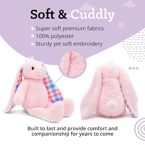 Plushible Easter Bunny Stuffed Animal, 18" (Pink) - Plush, Soft Embroidered Stuffed Bunny Toy for Kids, Newborns, Boys & Girls, Cuddly and Adorable Plush Toys thumbnail 5