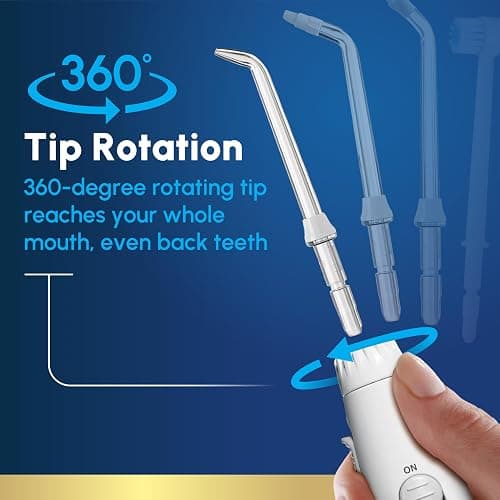 Waterpik Aquarius Water Flosser For Teeth Cleaning, Gums, Braces, Dental Care, Electric Power With 10 Settings, 7 Tips For Multiple Users And Needs, ADA Accepted, White WP-660, Packaging May Vary thumbnail 6