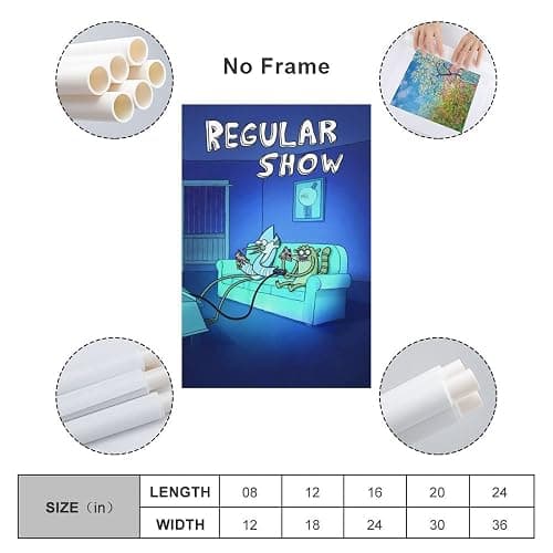 JIANLE American Comedy Animation Regular Show Poster Canvas Wall Art Prints Poster Gifts Photo Picture Painting Posters Room Decor Home Decorative 12x18inch(30x45cm) thumbnail 2