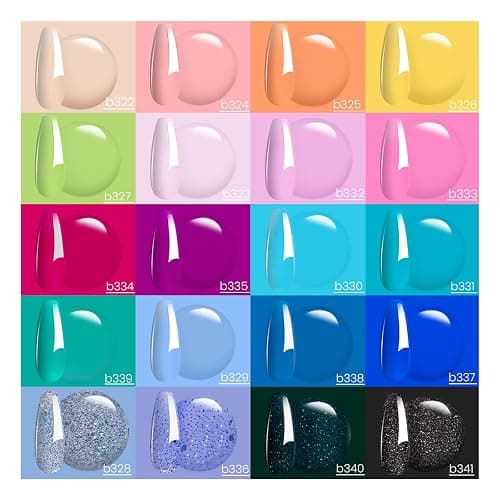 Beetles 23Pcs Gel Nail Polish Set with Base Gel Top Coat Summer Bright Colors, 2025 Summer Gel Polish Kit Blue Pink Purple Orange Green Glitter Soak Off Uv Led Nail Gel Trendy Rainbow Nail Art thumbnail 2
