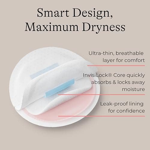 Lansinoh Stay Dry Disposable Nursing Pads, Soft and Super Absorbent Breast Pads, Breastfeeding Essentials for Moms, 100 Count thumbnail 4