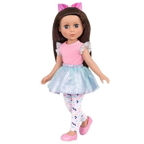 Glitter Girls – 14-Inch Fashion Doll – Brown Hair & Purple – Blue Eyes – Poseable Arms & Legs – Ruffle Outfit & Hair Bow – 3+ Years– Candice - Image 1