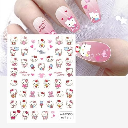 121 PCS Kitty Nail Charms Nail Art Stickers-Kawaii Nail Charms Nail Decorations for Nail Art Supplies 3D Flatback Resin Charms thumbnail 3