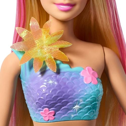 Barbie Fantasy Mermaid Flower Feature Doll | Fashion Doll With Surprise Flower Feaure, Includes Pearl Headband Accessory, Ages 3+, JDM72 thumbnail 2