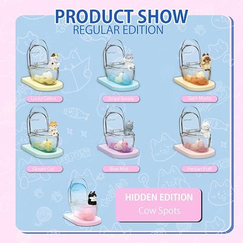 Cat Blind Box - Cat Figurines Phone Stand Blind Box 1PC Random Mini Toilet Figures Phone Holder Birthday Gift for Cat Lovers, Cell Phone Stand for Desk Decor, Cute Desk Accessories Mystery Bag thumbnail 3