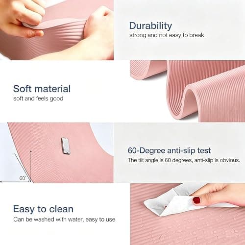 Gruper Yoga Mat Non Slip NBR Extra Thick Yoga Mat, 72"L x 32"/24"W x 0.6"/0.4"TH (185cm x 80cm/61cm x 15mm/10mm), Anti-Tear Exercise Mat with Carrying Strap and Bag, Workout Mats for Yoga, Pilates thumbnail 3