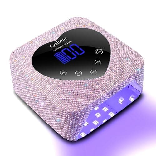 Ayshone Cordless UV LED Nail Lamp,72W Rechargeable Nail Dryer Gel Polish Light with Large LCD Display,Rechargeable Nail Curing Lamp for Salon & Home (Pearl Pink) - Image 1