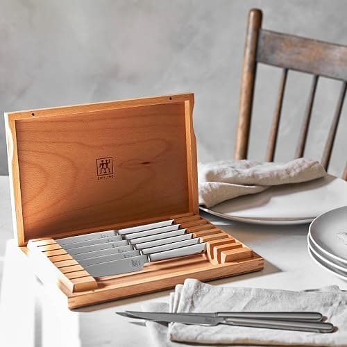 ZWILLING Contemporary Steak Knife Set of 8, Oval handle, Stainless Steel, with 12" x 10" case thumbnail 2
