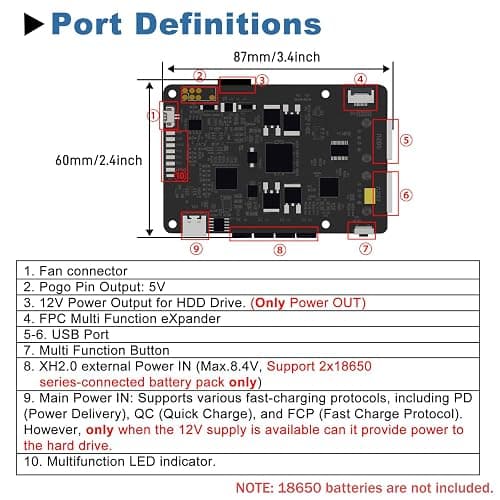 GeeekPi UPS Gen 6 Power Supply Uninterruptible UPS HAT for Raspberry Pi 5/4B, with Aluminum Heatsink thumbnail 2