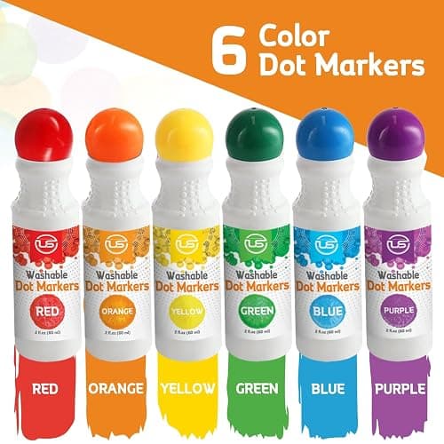 Dot Markers for Toddlers and Kids,6 Color Bingo Daubers, Dot Art Washable Paint for Kids, Bingo Markers, Toddler Arts and Crafts, Kindergarten Classroom Must Haves thumbnail 7