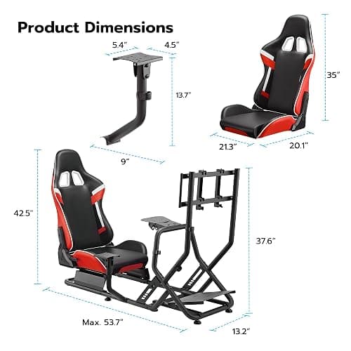 ARES WING Racing Simulator Cockpit with Monitor Mount and Seat, Formula and GT Sim Racing Cockpit Compatible with Fanatec, Thrustmaster, Logitech, Moza Racing Games on PS5, PS4, Xbox and PC thumbnail 8