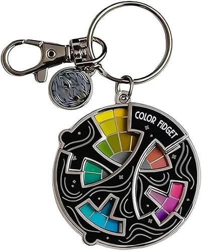 Huease Color Fidget Wheel Keychain, 20 Hues Color Fidget Enamel with Interactive Wheel, Stress & Anxiety Relief Toy,Cute Enamel Wheel Gifts for Artists,Women,Men (Keychain 1pc) - Image 1