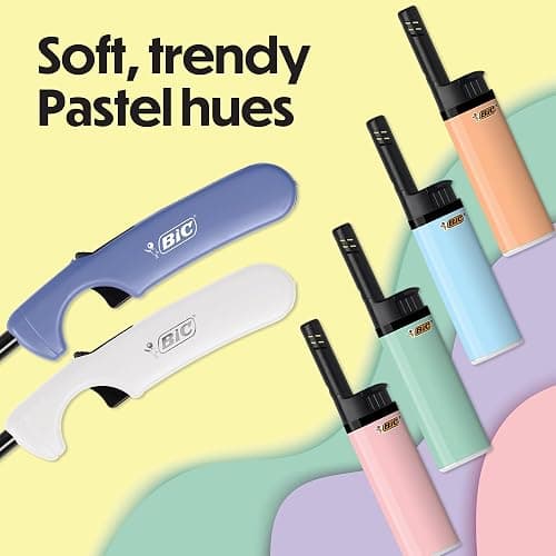 BIC Lighter Combination 2 Multi-Purpose Lighters with Long Metal Wand, Classic Collection, and 4 EZ Reach Pastel Candle Lighters, The Ultimate Lighter with Wand, Assorted Colors thumbnail 4