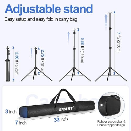 EMART Backdrop Stand Kit, 10x7ft (WxH) Adjustable Photo Backdrop Stands Kit thumbnail 3