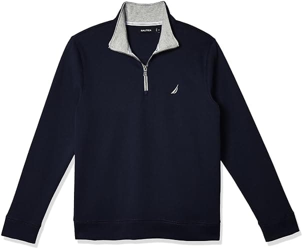 Nautica Men's Solid 1/4 Zip Fleece Sweatshirt - Image 1