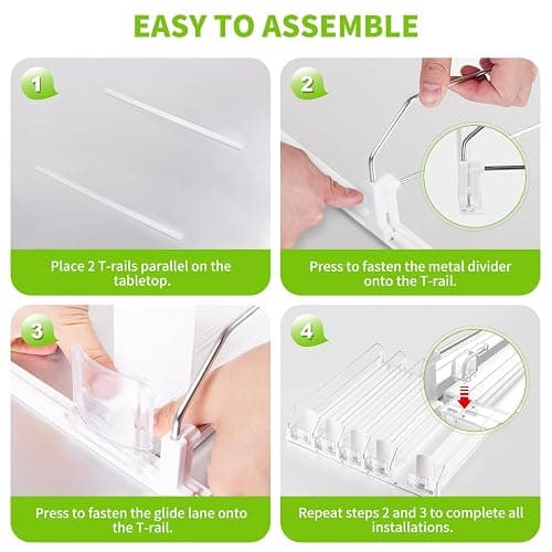 Accwork Automatic Can Dispenser for Fridge, Self-Pushing Fridge Drinks Organizer, Soda Beer Can Organizer Holds up to 12 Cans, 3 Rows, 31x25cm thumbnail 6
