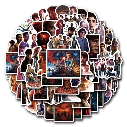 60pcs Movie Stranger Things 5 Stickers for Girl Waterproof Decal for Water Bottle,Adult Teen Kids Travel Case, Laptop, Guitar, Skateboard, Phone, Computer, Bike, Notebook, Helmet - Image 1