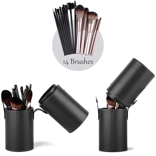 Narwey Makeup Brush Holder Travel Brushes Case Bag Cup Storage Dustproof for Women (Black) thumbnail 4