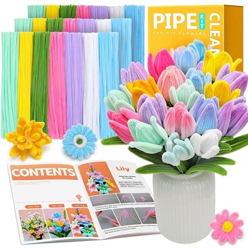 IOOLEEM Pipe Cleaners, 480pcs Multi-Colored, Flower Making Kit, Arts and Craft Supplies, Ideas for Art Project Activity. - Image 1