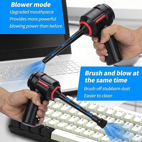 Meudeen Air Duster - Computer Vacuum Cleaner - for Keyboard Cleaning- Cordless Canned Air- Powerful - Energy-Efficient(Air-01) - Black thumbnail 3