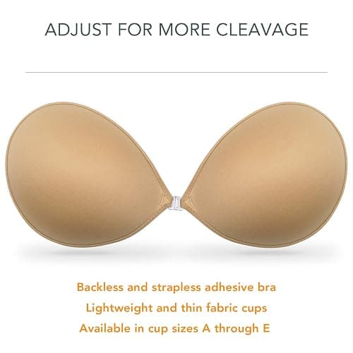 Wingslove Adhesive Bra Reusable Strapless Self Silicone Push-up Invisible Sticky Bras for Backless Dress thumbnail 3