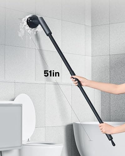 HOTO Electric Spin Scrubber, Rechargeable Shower Scrubber with 6 Brush Heads & Extension Pole, Cordless Power Cleaning Brush, Dual Speed, IPX7 Waterproof, Ideal for Bathroom/Kitchen/Tile/Floor/Wall thumbnail 2