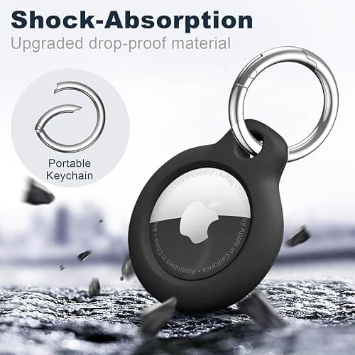 MOLOSLEEVE Airtag Holder Air Tag Case with Keychain, Anti-Scratch Airtags Key Chain for Apple Air Tags, Airtag Accessories for GPS Item Finder Tracker, White - A4-White thumbnail 6