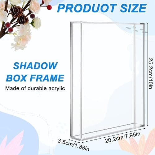 2 Pcs Acrylic Shadow Box, Shadows Box DIY Frames Tabletop/Wall Mount Assembly Cases, Clear Acrylic Display Cases for Crafts Display Wedding Memory Dried Flower Book Shop Decor (8 x 10'') thumbnail 3