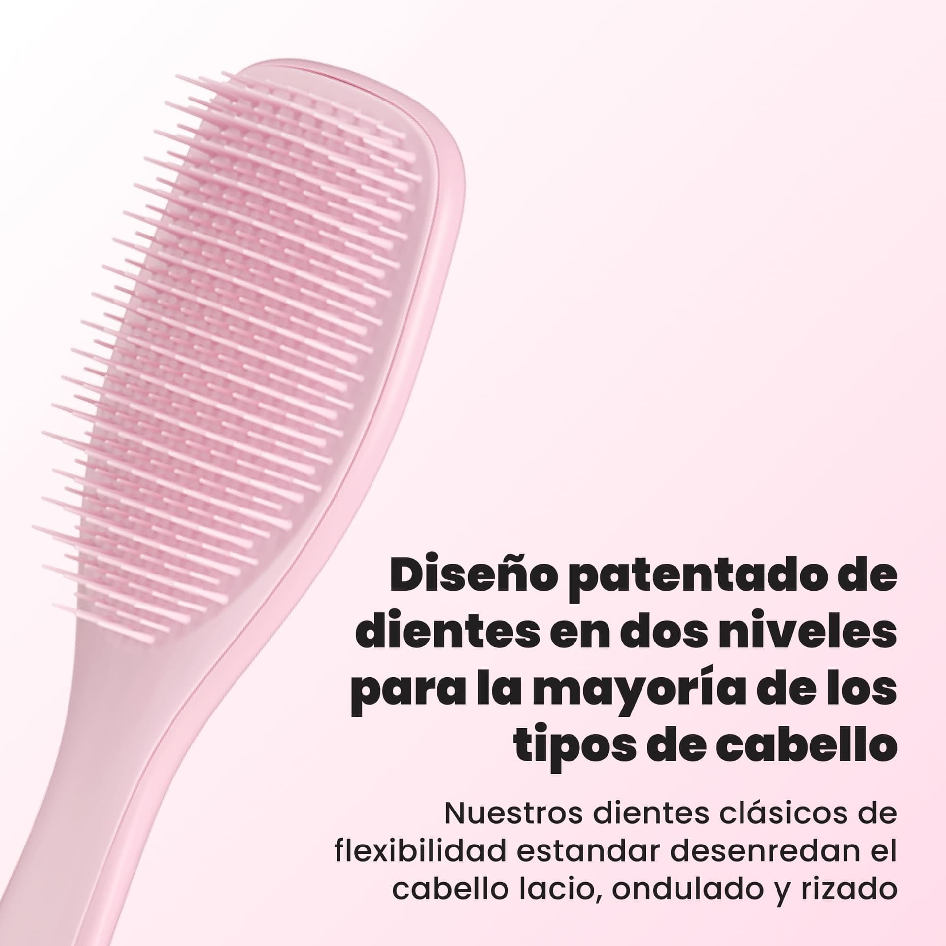 Tangle Teezer Ultimate Detangler Brush, Straight to Wavy, Millennial Pink | Patented two-tier, regular-flex teeth reduce breakage & split ends on wet or dry hair; Shower-friendly hairbrush for all ages thumbnail 3