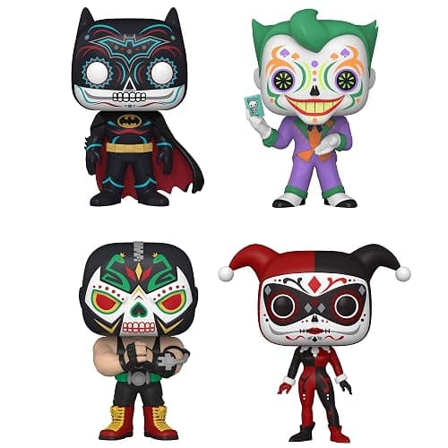 Funko Heroes: POP! Dia De Los DC Collectors Set - Bane, Batman, Harley Quinn, Joker - Image 1