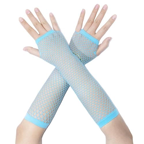 Fepdiu Fishnet Fingerless Gloves Mesh Arm Sleeves Fish Net Arm Sleeves EMO Gloves for Women in Theme Party Scene Accessories - Image 1