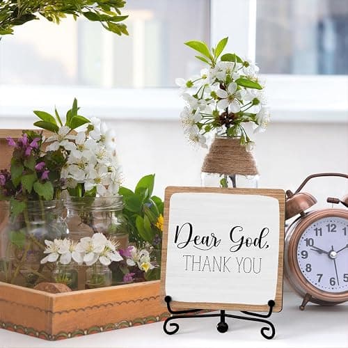Home Decor, Farmhouse Shelf Table Decor, Christian Office Home Décor Accents For Living Room Mantle Coffee Bar Bookshelf Kitchen Entryway (B20) thumbnail 2