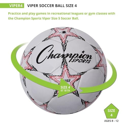 Champion Sports Viper Soccer Ball – TPU Soft-Touch Training Ball in Sizes 3,4,5 for Indoor/Outdoor Play thumbnail 2