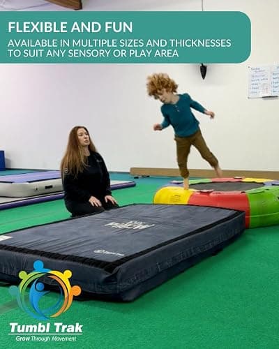 Sensory Crash Mat for Kids – Soft, Cushioned Landing with Low-Density Foam and Washable Denim Cover – Ideal for Sensory Rooms and Therapy (4FT X 6FT X 8IN) thumbnail 4