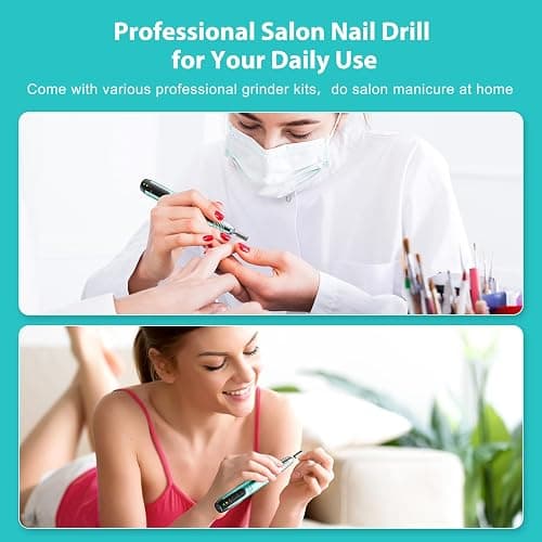 COSLUS Cordless Nail Drill Electric File: Professional for Acrylic Gel Dip Powder Nails Portable Nail Drill Machine Kit for Manicure Pedicure Nail Set with Everything Rechargeable Lightweight Blue thumbnail 6