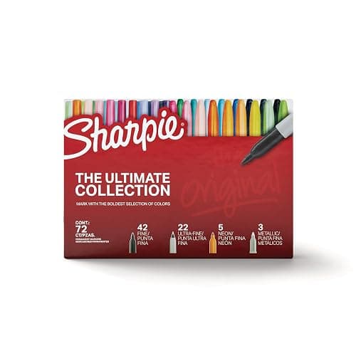 Sharpie Permanent Markers, Ultimate Collection, Ultra Fine And Fine Tip Markers, Great For Teacher And Classroom Supplies, Art Supplies, Bulk Marker Set, Assorted Colors, 72 Count thumbnail 7