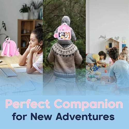 Bluey Backpack for Girls - Fluffy Fur Pink Kids Backpack Travel Purse for Children & Toddler School Bag Rucksack Handbag Ideal for Nursery and Daily Use thumbnail 7