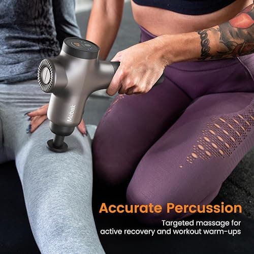 Mebak 3 Massage Gun, Massage Gun Deep Tissue for Athletes, Professional Muscle Percussion Massager, Massager for Shoulder Leg Back Body Pain Relief, Quiet Portable Sport Tool, Gifts for Him thumbnail 8