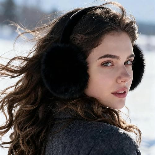 Duxesuk 1 Pcs Headband Winter, Ear Muffs for Women & Men, Foldable Fluffy Earmuffs with Headband, Headband Winter thumbnail 4