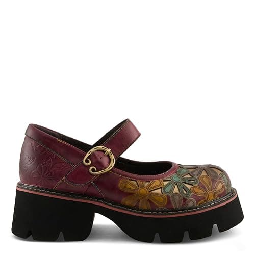 L'Artiste BUSYBEE Hand-Painted Mary Jane – Floral Leather Platform with Chunky Lug Sole thumbnail 6