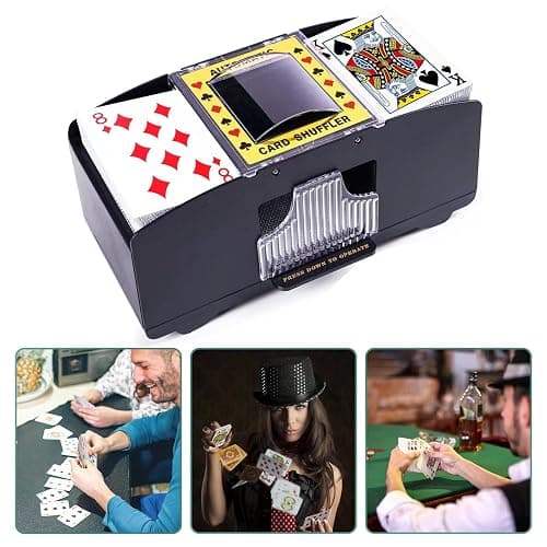 Rareidel Automatic Card Shuffler 2 Deck, Battery Operated Card Dealer Machine, Electric Casino Card Shuffler for UNO, Blackjack, Texas Hold'em, Home Card Games thumbnail 2