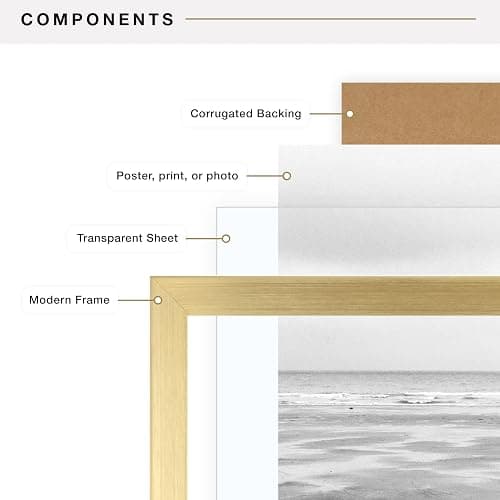 MCS Foundation Poster Frame, 16x24, Brass Traditional | Foundation Collection Poster Frame For Photos & Art Prints, Traditional Style, 16x24 Inch, Brass, 1-Pack thumbnail 8