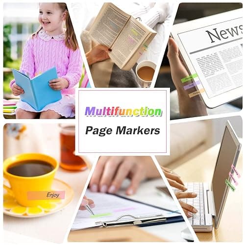 Qufiiry 1120 Pcs Sticky Tabs, Index Tabs, Book Tabs with 7 Color, Writable and Repositionable Page Markers Labels, File Tabs Flags for Reading Notes, Notebook, Books, Classify Files thumbnail 7