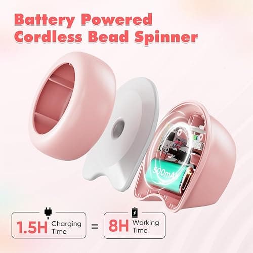 ETUDAW Electric Bead Spinner Tools, 2 in 1 Rechargeable Clay Bead Kit and Cordless Seed Bead Spinner for Jewelry Making, Automatic Bracelet Maker Machine, DIY Arts and Crafts Holiday Birthday Gifts thumbnail 3
